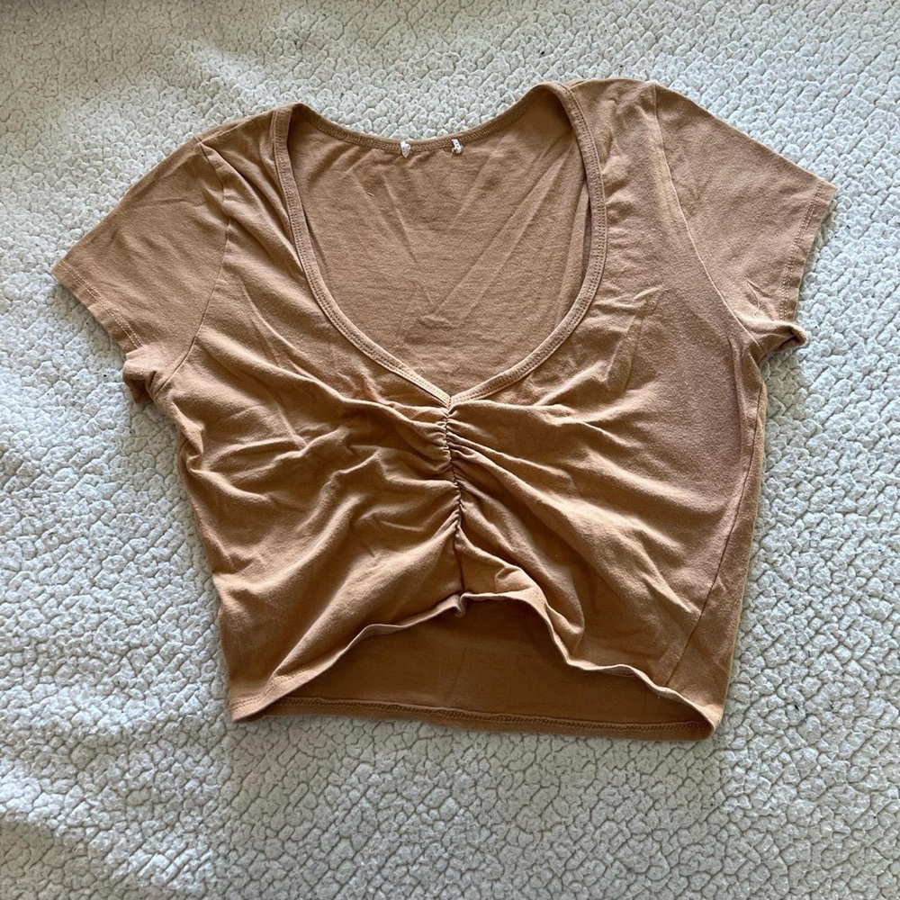 Women's Tan Ruched Top